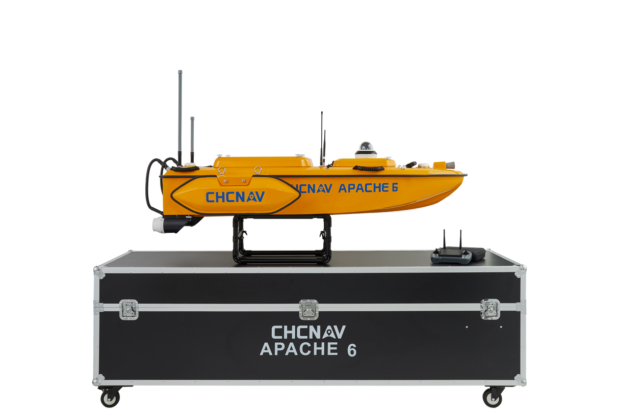 Complete Apache 6 USV package including USV, control case, and accessories