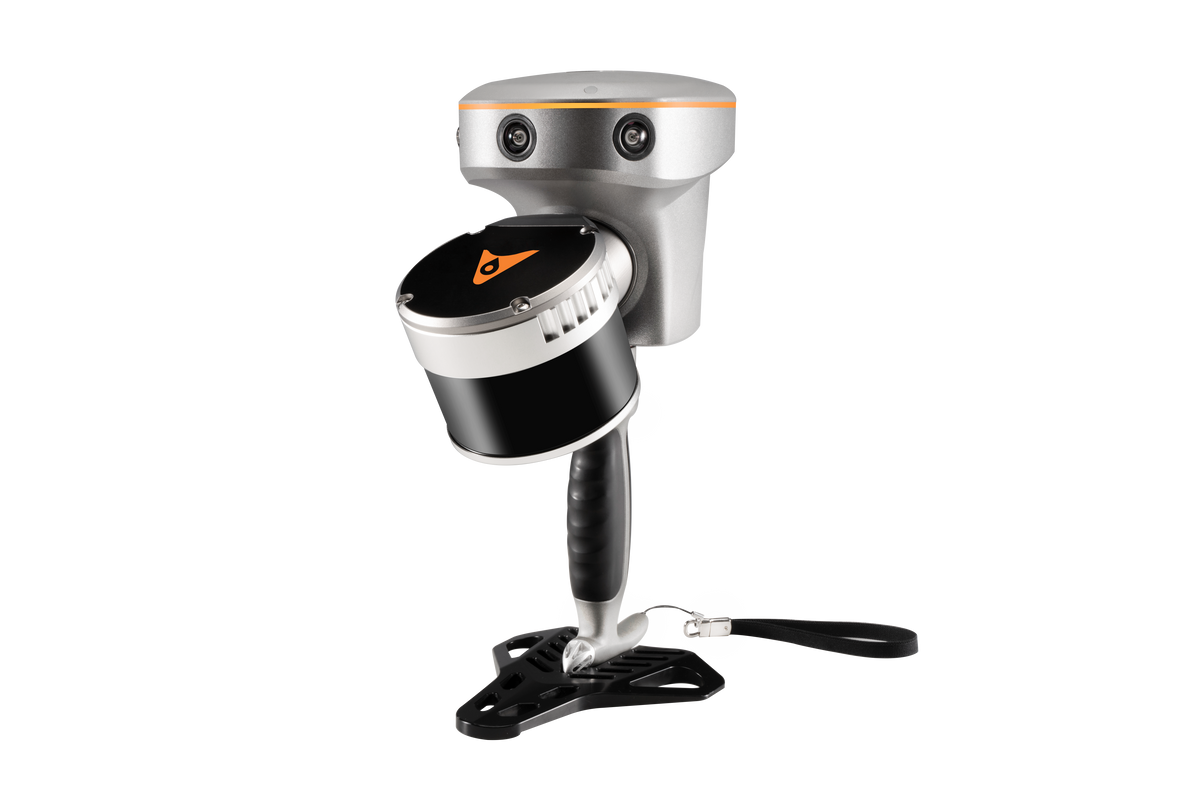 RS10 handheld SLAM scanner mounted on a monopod