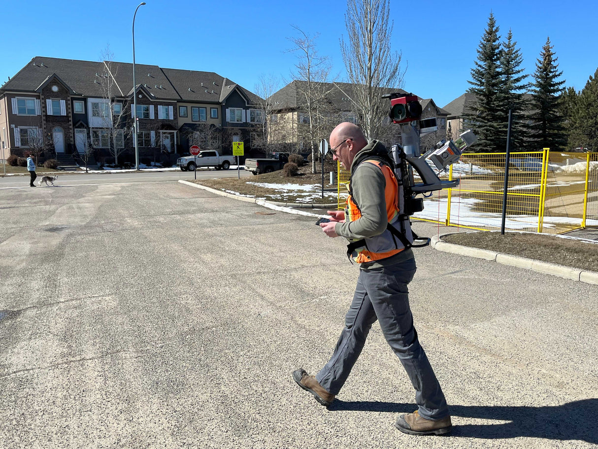 CHCNAV AU20 LiDAR system used with AP5 for backpack mobile mapping