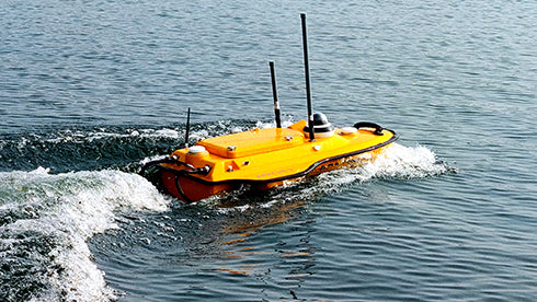 CHCNAV Apache 3 unmanned boat on water
