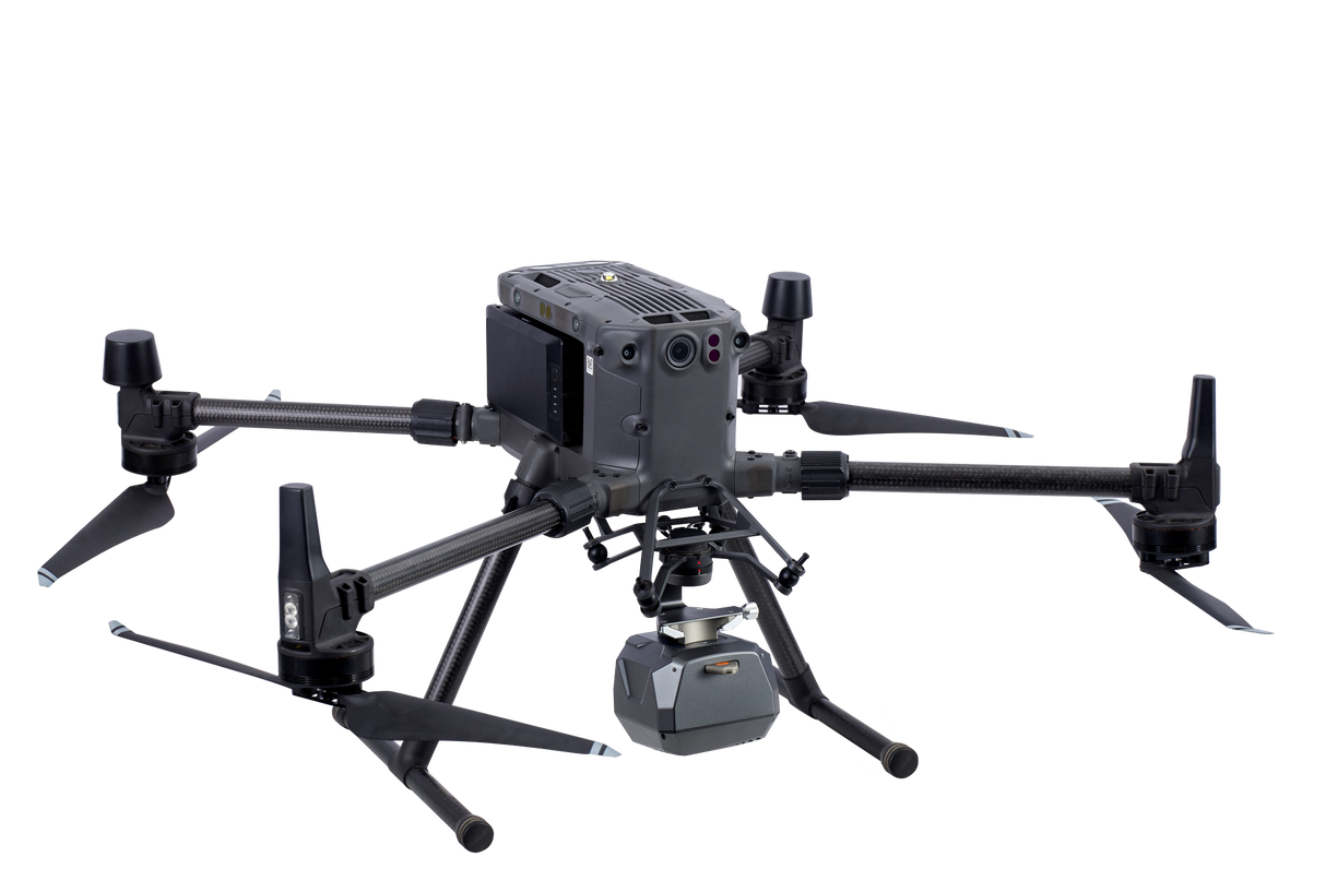 CHCNAV C30 oblique mapping camera installed on UAV platform mid-flight