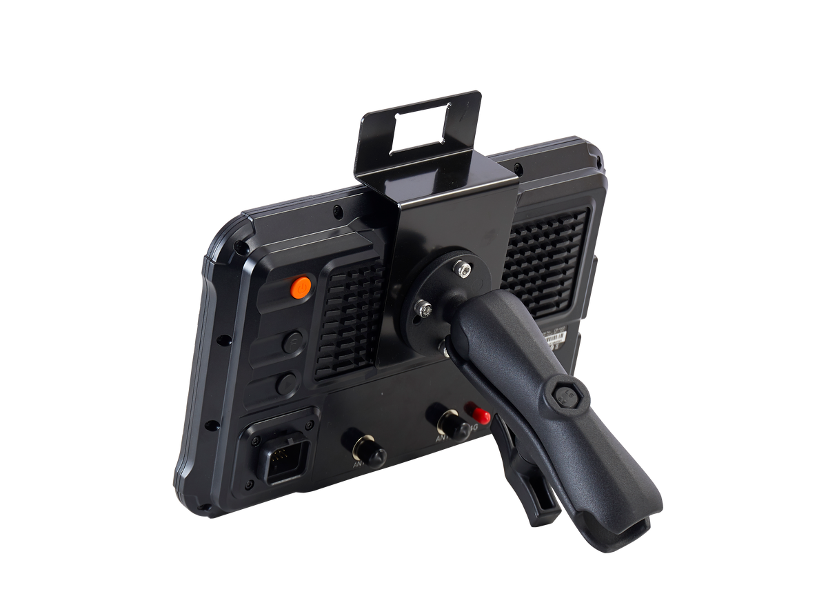 CHCNAV TX63 control display mounted inside excavator cab