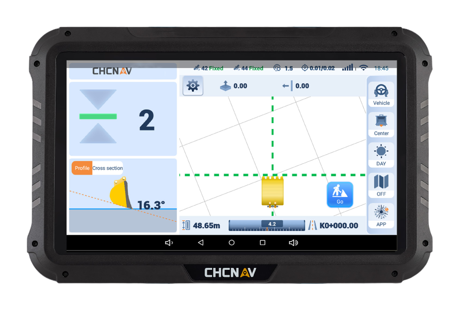 CHCNAV EasyNAV EMG100 system setup for small-scale excavation
