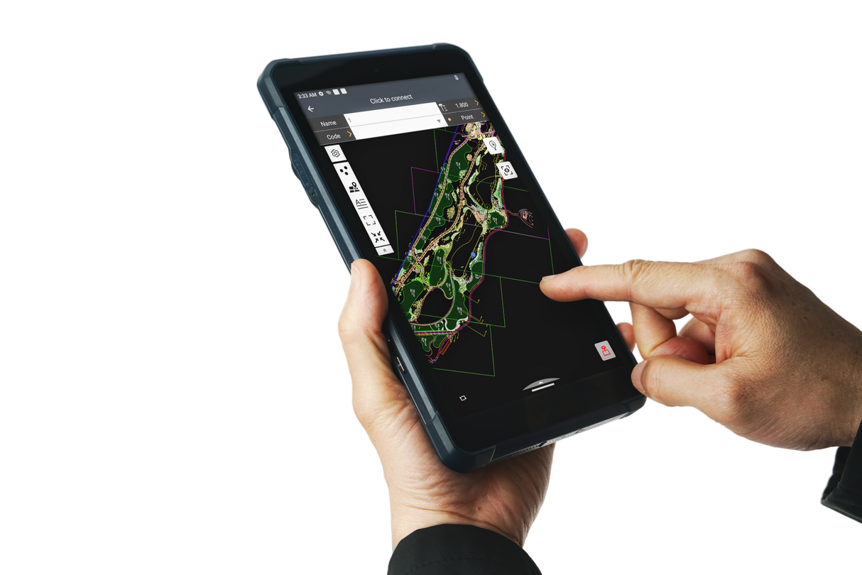 Field professional using CHCNAV LT800H RTK tablet