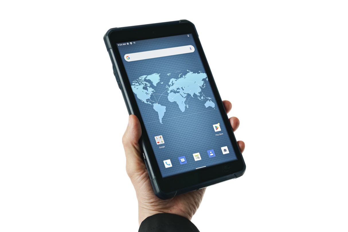 Front view of CHCNAV LT800H RTK tablet in use