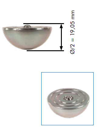 Side profile of 38.1 mm levelling adapter used in surveying