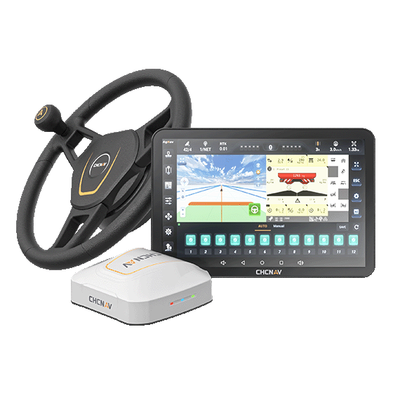 NX612 autosteering system hardware mounted on a tractor