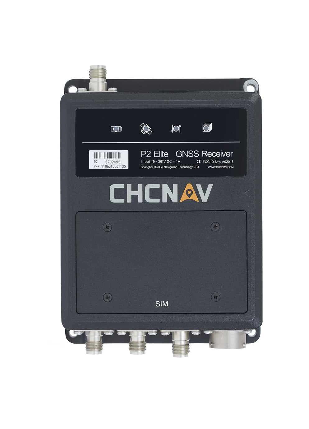 Front view of CHCNAV P2 Elite GNSS sensor