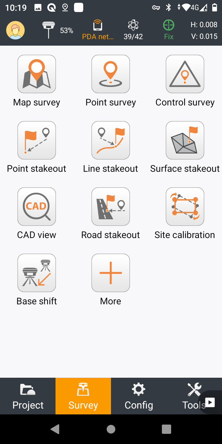 LandStar Android app coordinate settings