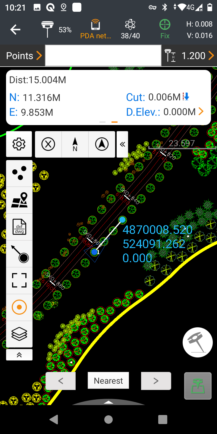 LandStar map view with survey data