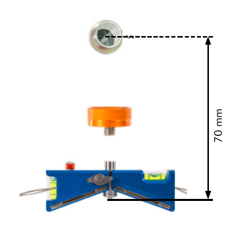 Top view diagram of pipe axis measurement setup