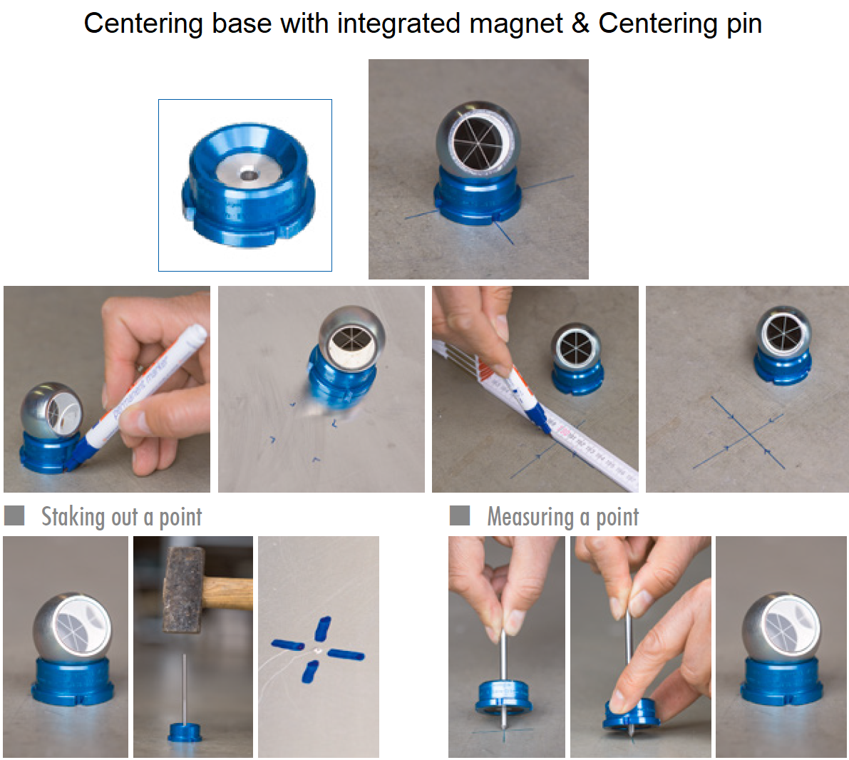 Centering base for precision ball prism with magnetic mount