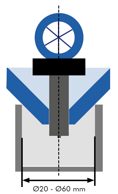 Technical icon illustrating construction measurement tool