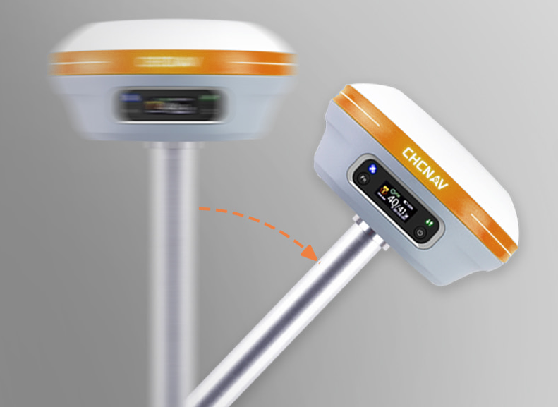 CHCNAV i83 Pro GNSS Receiver mounted on survey pole for RTK accuracy