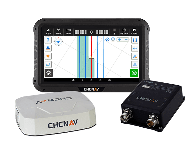 NX510 GNSS RTK receiver installed on a steer-ready tractor with ISOBUS and SBAS compatibility