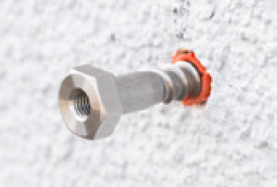 Stainless steel wall bolt with hex head and M8 thread